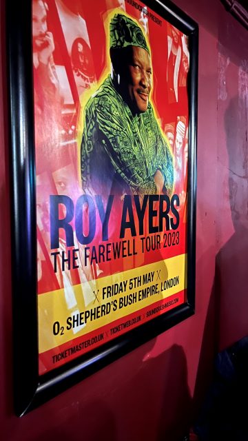 A poster showing Roy Ayers' farewell tour dates.